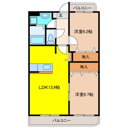 ファシネーションⅡの物件間取画像